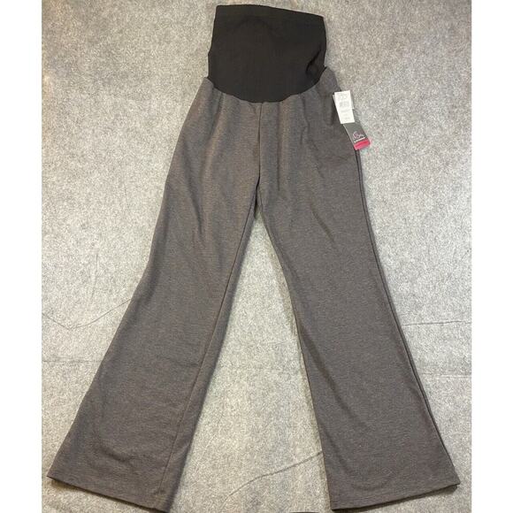 Oh Baby Motherhood Pants Womens Size Large Grey Stretch Flare - Picture 2 of 11